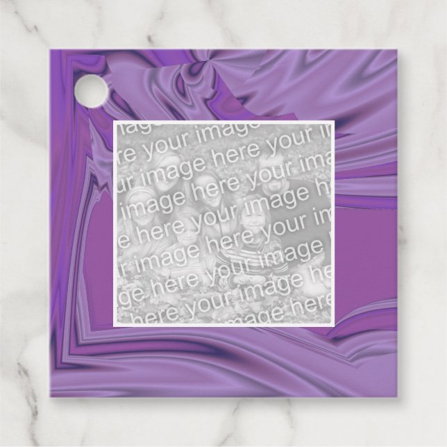 Étiquettes Cadeau Ajouter votre bordure abstraite violet photo (Devant)