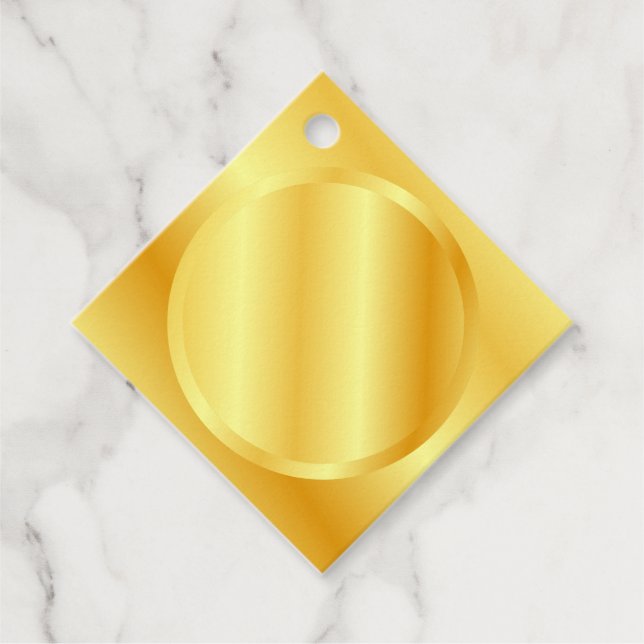 Étiquettes Cadeau Ajouter Votre Monogramme Texte Faux Gold Regarder  (Devant)
