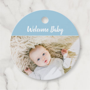 Étiquettes Cadeau Ajouter votre propre photo Bienvenue bébé