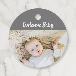 Étiquettes Cadeau Ajouter votre propre photo Bienvenue bébé
