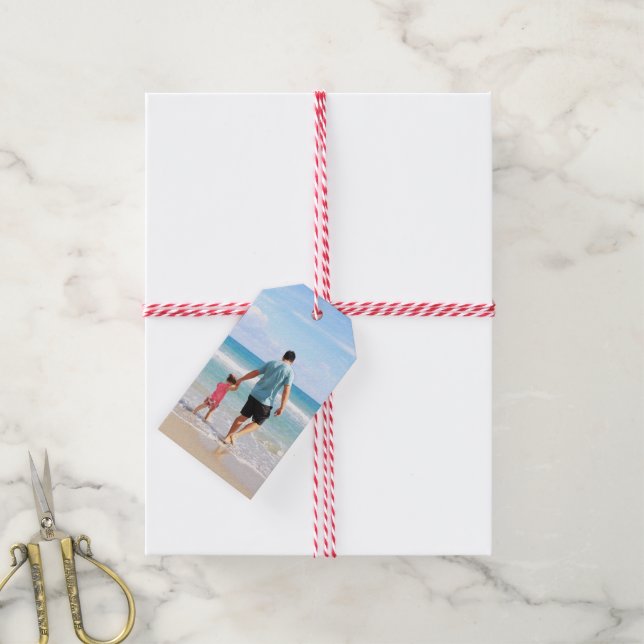 Étiquettes-cadeau Ajouter votre propre photo et/ou texte (Avec de la ficelle)