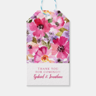 Étiquettes-cadeau Ajoutez votre aquarelle nommée d'été de flora