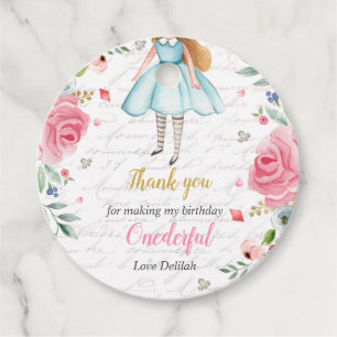 Étiquettes Cadeau Alice dans l'Onederland 1er anniversaire Mad Tea P