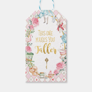 Étiquettes-cadeau Alice dans l'Onederland Mad Tea Party Fille Annive