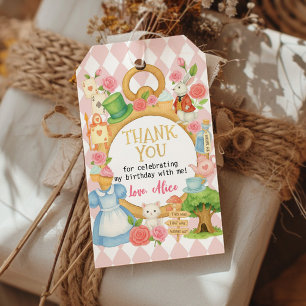 Étiquettes-cadeau Alice dans l'Onederland Tea Party Anniversaire Mer