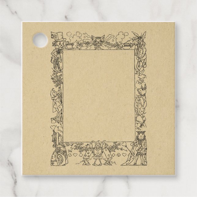 Étiquettes Cadeau Alice personnalisable dans Wonderland Cadre Art Vi (Devant)