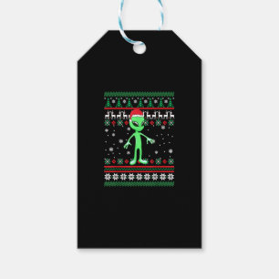Étiquettes-cadeau Alien Santa Hat Drôle Drôle LENT Pajama Holida