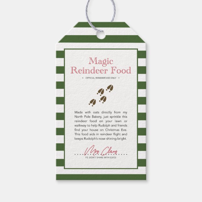 Étiquettes-cadeau Alimentation Magique Reindeer (Devant)