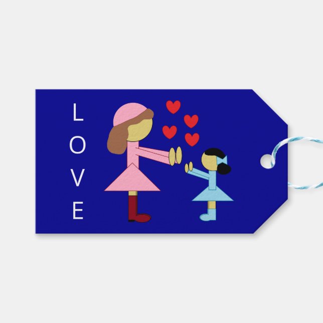 Étiquettes-cadeau All Children Need Love : Dark Blue (Devant (Horizontal))
