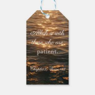 Étiquettes-cadeau allah est avec ceux qui sont patients.