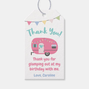 Étiquettes-cadeau Allons-y pour agiter la fille d'anniversaire Merci