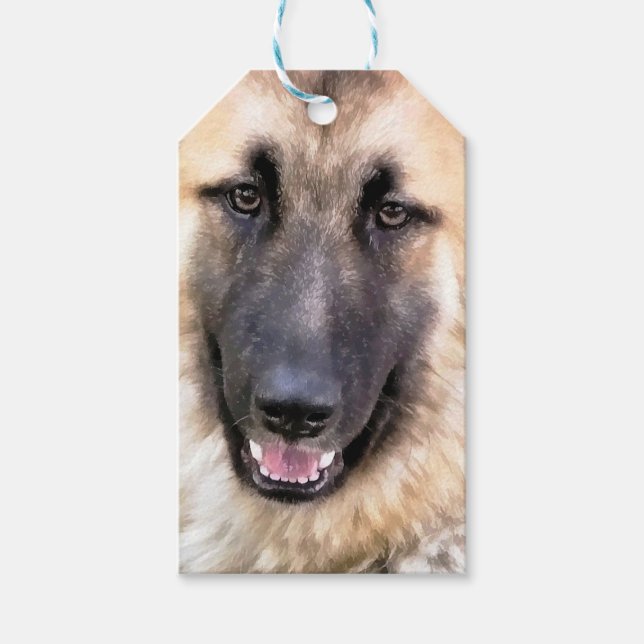 ÉTIQUETTES-CADEAU ALMAN SHEPHERD (Devant)