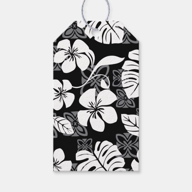 ÉTIQUETTES-CADEAU ALOHA VENDREDI (NOIR) (Devant)