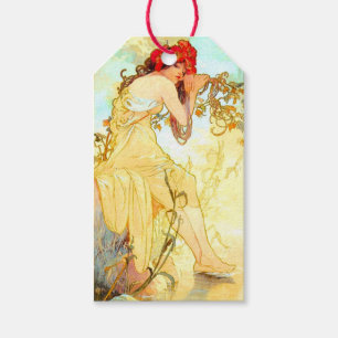 Étiquettes-cadeau Alphonse Mucha Art Nouveau Été