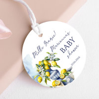 Amalfi Vase bleu italien citron baby shower imprim
