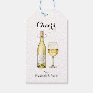 Étiquettes-cadeau Amateur de vin blanc vous souhaite à boire 