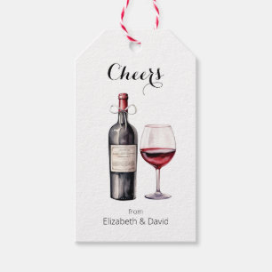 Étiquettes-cadeau Amateur de Vin Rouge À Votre Santé 