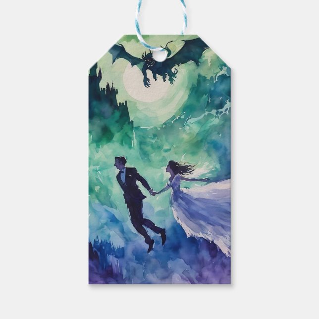 Étiquettes-cadeau Amateurs de vol - Peinture aquarelle (Devant)