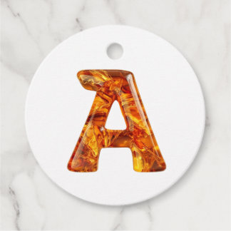 Étiquettes Cadeau Ambre Monogramme A Ornement - Conception personnal