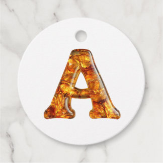 Étiquettes Cadeau Ambre Monogramme A Ornement - Conception personnal