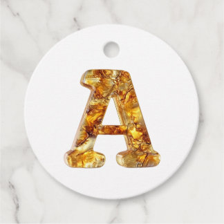Étiquettes Cadeau Ambre Monogramme A Ornement - Conception personnal