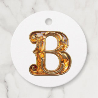 Étiquettes Cadeau Ambre Monogramme B ornement - Conception personnal