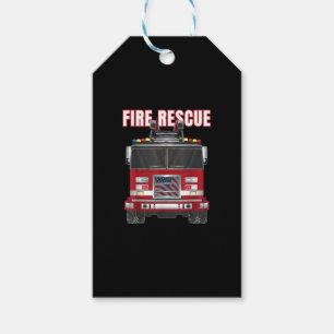 Étiquettes-cadeau American Fire Secourt Firefighter Département Cami