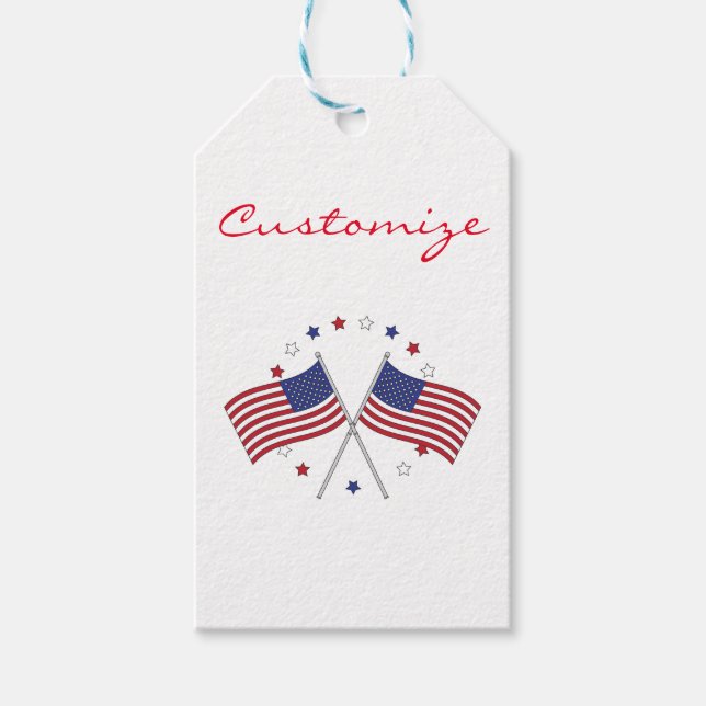 Étiquettes-cadeau American Flags Thunder_Cove Patriotic 4th of July (Devant)