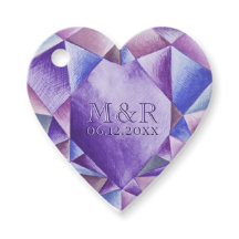 Améthyste Aquarelle Coeur 33e anniversaire Mariage