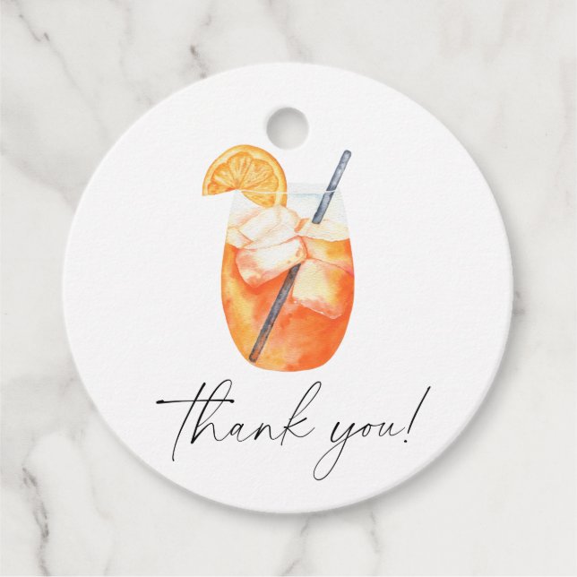 Étiquettes Cadeau Amour au premier spritz Bridal douche merci (Devant)