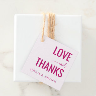 Étiquettes Cadeau Amour Chaud Magenta Merci