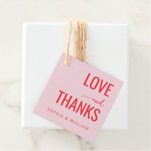 Étiquettes Cadeau Amour Chaud Rose Merci