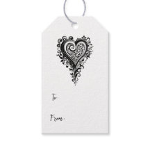 Amour - Coeur noir et blanc élégant