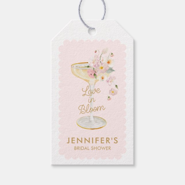 Étiquettes-cadeau Amour en fleur Fête des mariées Favoriser (Devant)