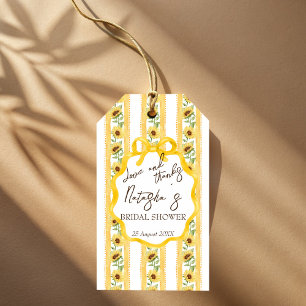 Étiquettes-cadeau Amour en fleurs tournesols nuptiale douche préféré