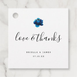 Étiquettes Cadeau Amour et Merci Blue Peony mariage merci