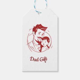 Étiquettes-cadeau Amour fête des pères - Papa & Bébé Embrace Silhoue