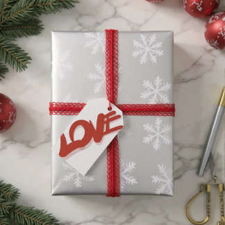 Étiquettes-cadeau amour lettrage moderne rouge