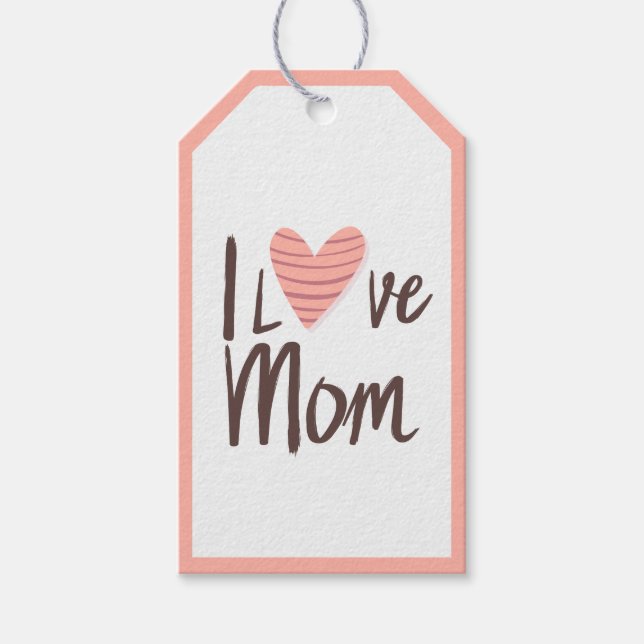 Étiquettes-cadeau Amour Maman Coeur - Fête des Mères Cadeau (Devant)
