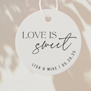 Étiquettes Cadeau Amour Moderne Beige est Doux Mariage
