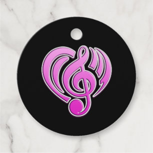 Étiquettes Cadeau Amour Musical Vibrations Rose Musique Note DJ