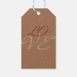 Étiquettes-cadeau Amour Rose Gold Couleur Calligraphie Script