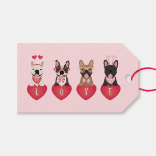 Étiquettes-cadeau Amour Valentine Bulldogs
