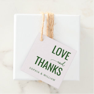 Étiquettes Cadeau Amour Vert Sincère Remerciements