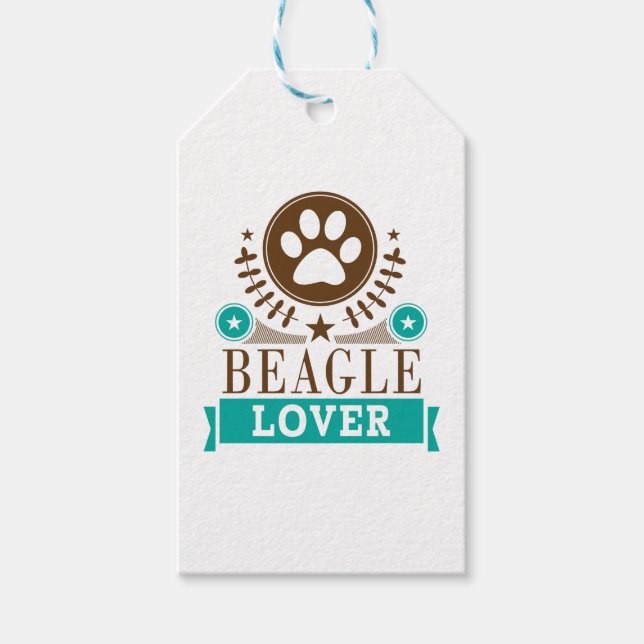 Étiquettes-cadeau Amoureux des chiens beagle (Devant)