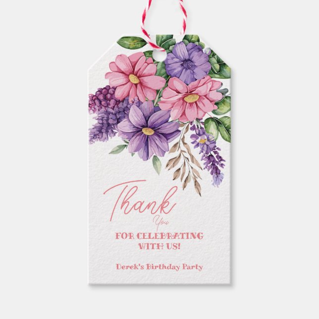 Étiquettes-cadeau Amoureux des fleurs (Devant)