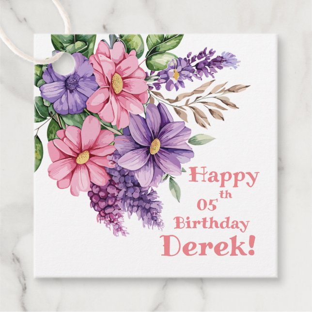 Étiquettes Cadeau Amoureux des fleurs (Devant)