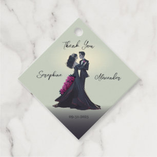 Étiquettes Cadeau Amoureux Gothiques Romantiques Élégant Merci