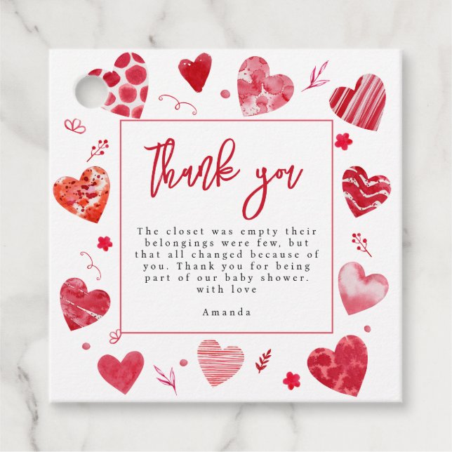 Étiquettes Cadeau Amoureux | MERCI (Devant)