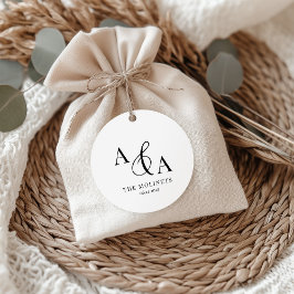 Étiquettes Cadeau Ampersand noir et blanc Faire-part de mariage mode